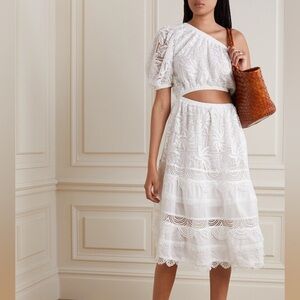 Chic White Lace Midi Skirt